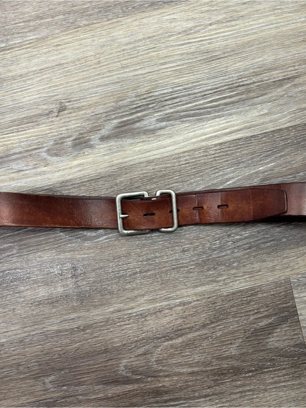 Carhartt A235 Vintage Brown Leather Belt – Genuine Cowhide Leather Size 38